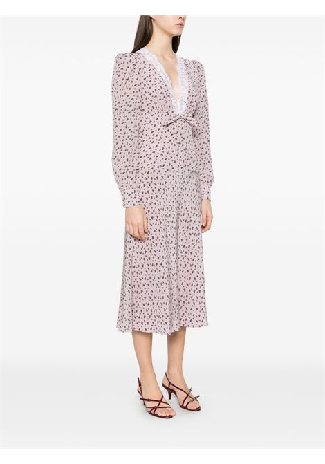 Lilac rose-print midi dress Alessandra rich - women ALESSANDRA RICH | FABX3985F44641911